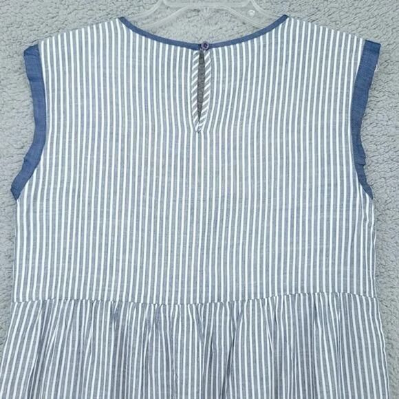 Andree Striped Floral Embroidered A-Line Dress Small - Picture 5 of 9